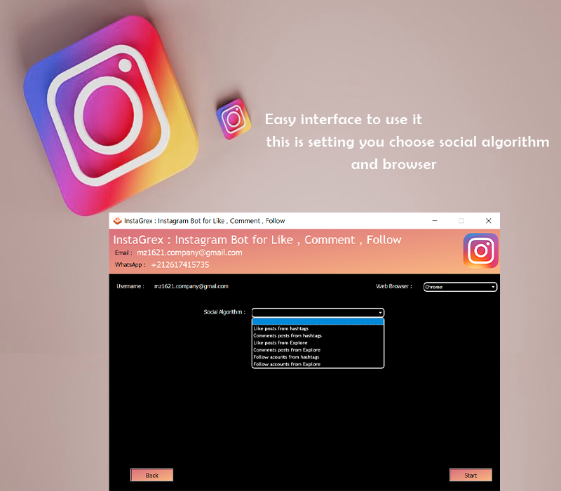 InstaGrex : Instagram Bot for Like,Follow,Unfollow and Download