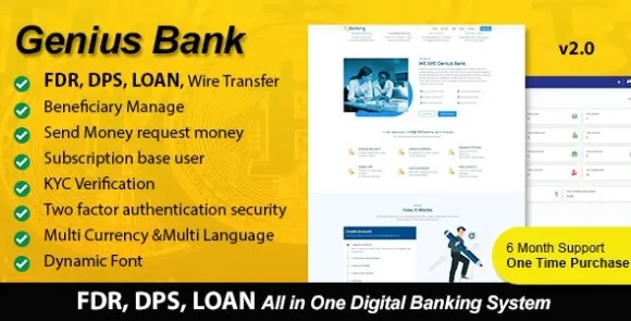 Genius Bank – All In One Digital Banking System Script