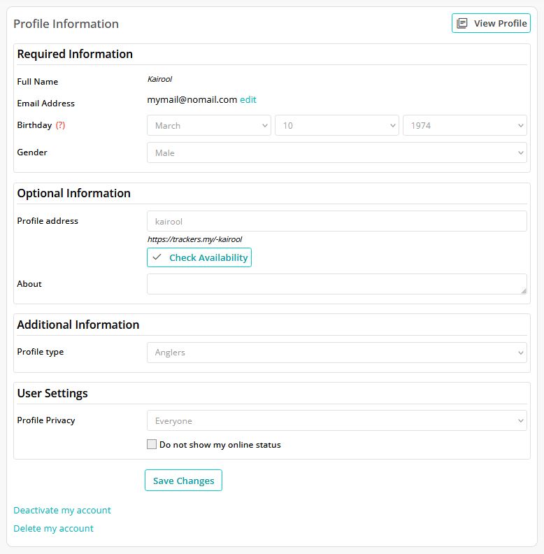 Profile information