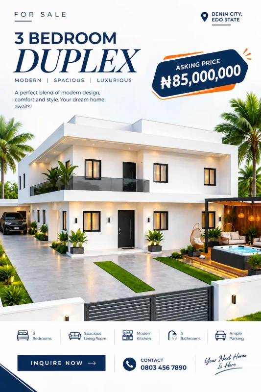 3 Bedroom property design example