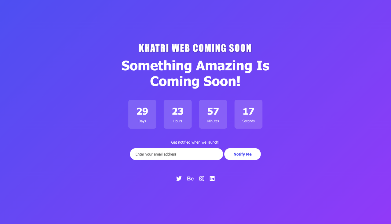 Coming Soon Landing Page