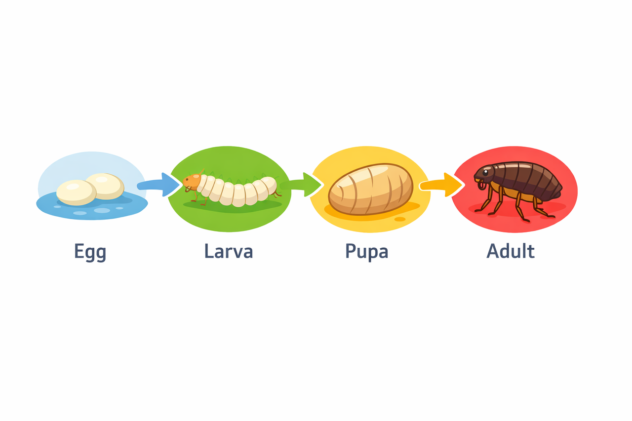 Ciclo de vida de pulgas e carrapatos