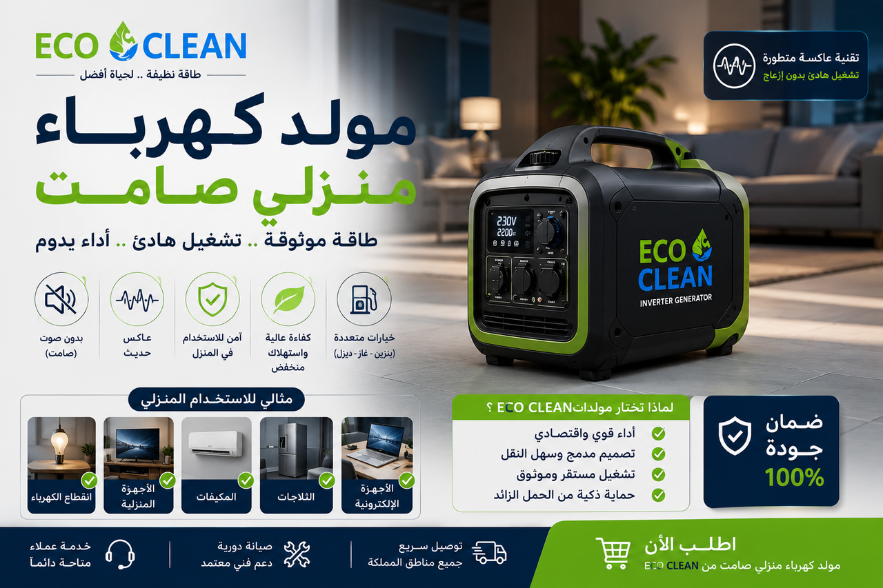 مولد كهرباء منزلي صامت من ECO CLEAN