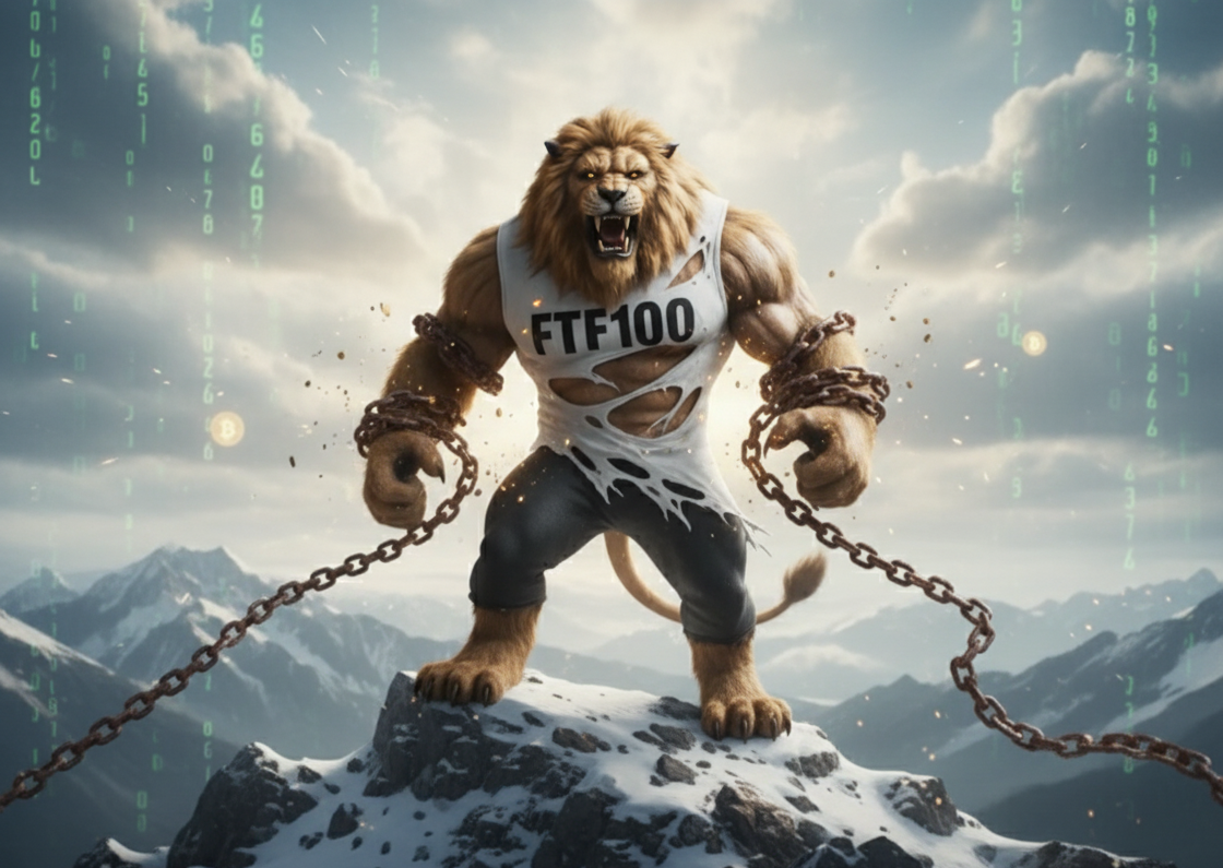 Lion breaking chains