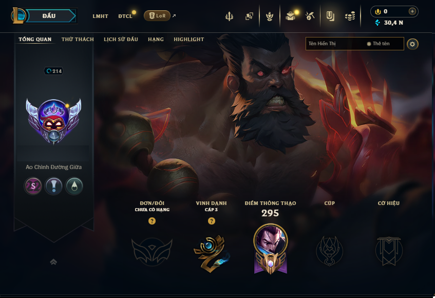 Acc LMHT # - Không Khung