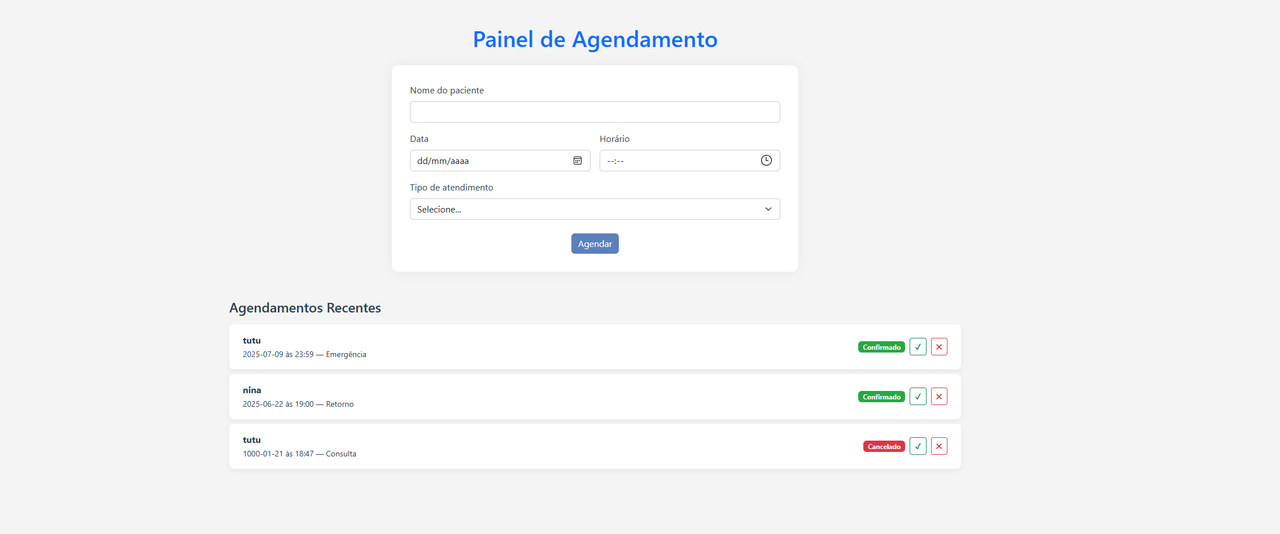 Painel de Agendamentos