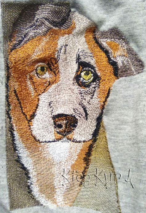 собака вышивка