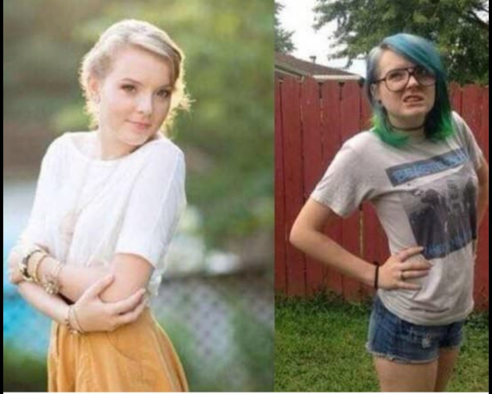 Как люди становятся девушки. Невзрачная девушка. Девушка феминистка. До и после феминизма. Фотографии до и после.
