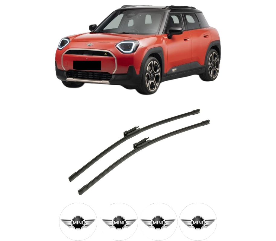 Set stergatoare auto MINI MINI ACEMAN (J05) din 2024-2025, pentru parbriz auto, 2 bucati, Bosch Aerotwin, din cauciuc siliconat rezistent, 4 Stickere Auto MINI