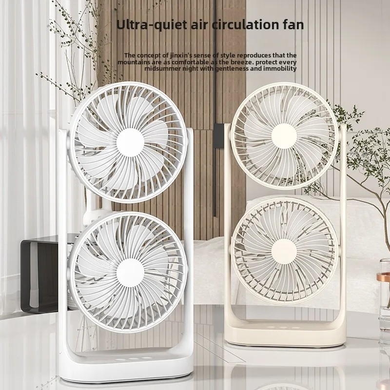 Double-Head High Wind Air Circulation Desktop Portable Fan