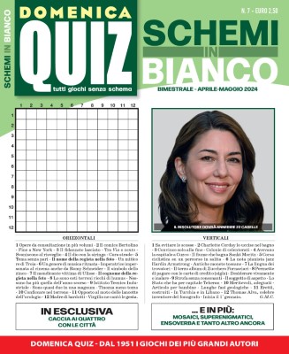 Domenica Quiz Schemi in Bianco N.7 - Aprile-Maggio 2024