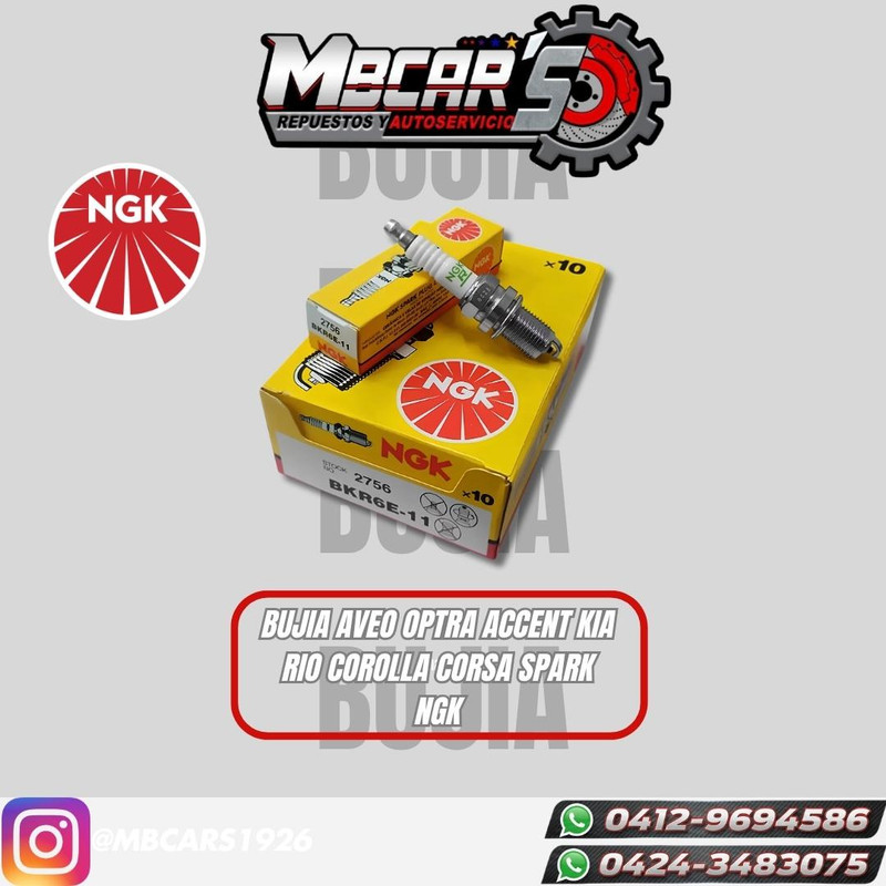 BUJIA AVEO / OPTRA / ACCENT / KIA RIO / COROLLA / CORSA / SPARK
