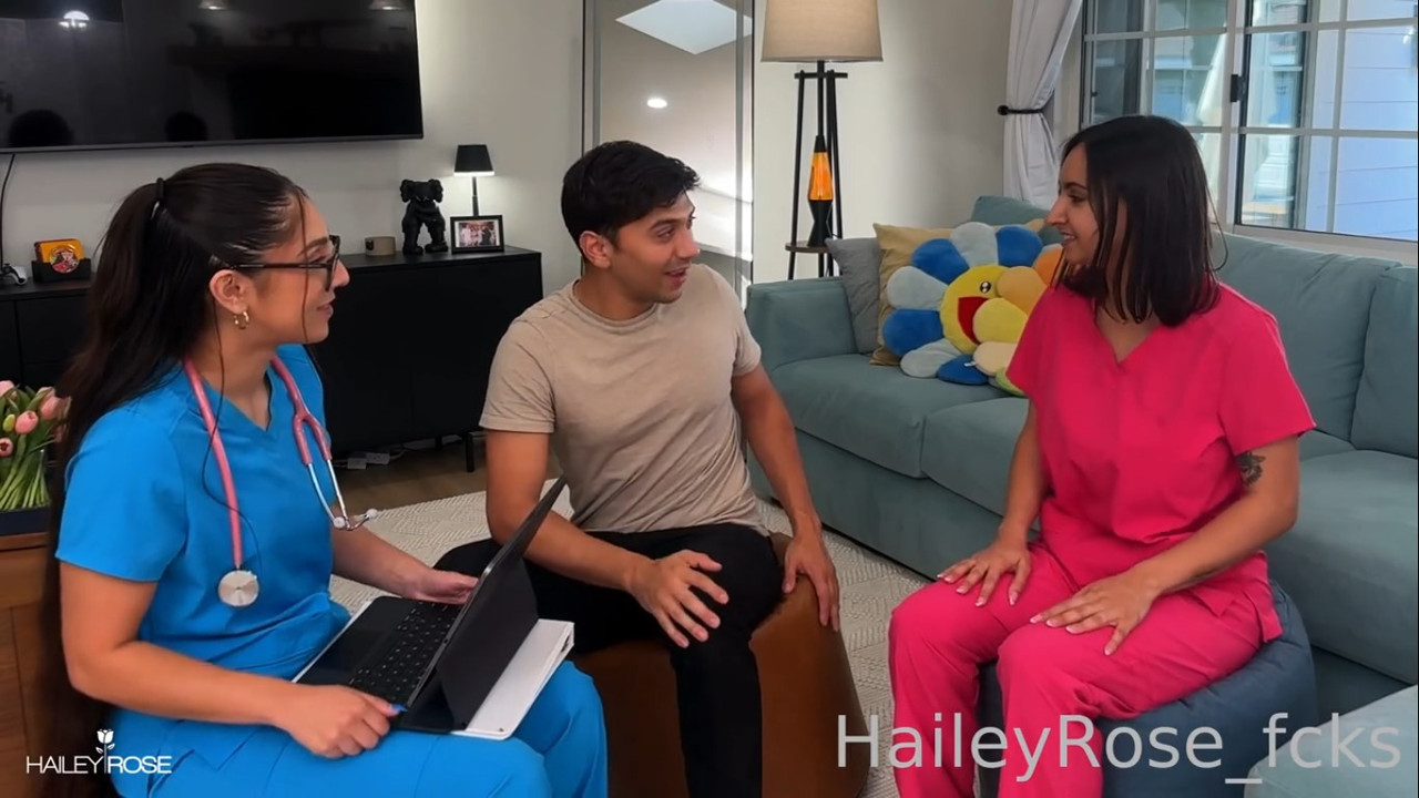 Fansly 2024 Hailey Rose, Madison Wilde & Max Fills Two Hot Nurses Cum Over For A Physical