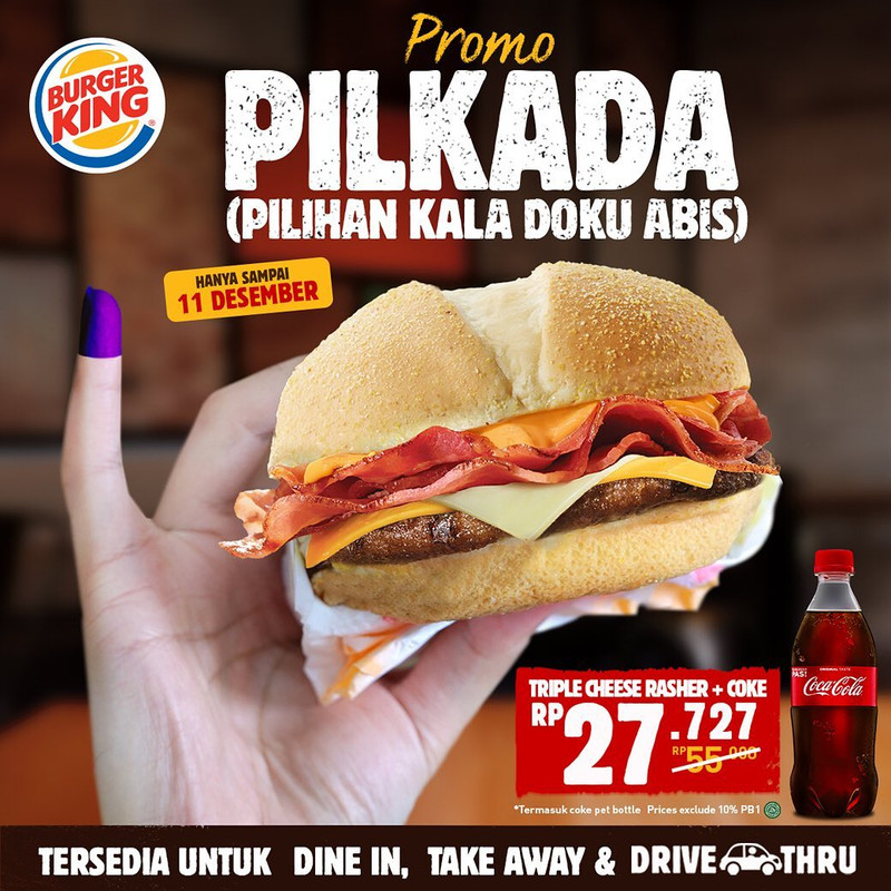 Promo Burger King Pilkada 2020.