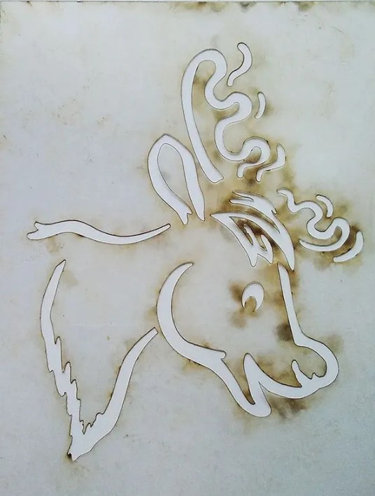 Stencil navidad reno plantilla para estarcido en manualidades