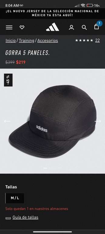 Adidas: Recopilación de gorras desde 219 
