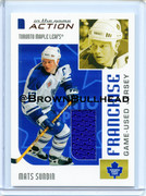 2003-04 ITG Action Jerseys #M-268 [Mats Sundin] [Toronto Maple Leafs] [Franchise] [~100] [swatch=blu