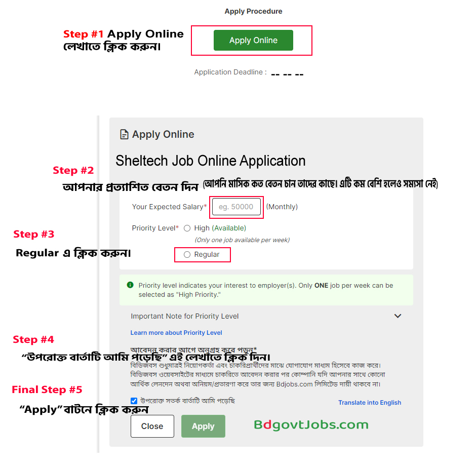 Sheltech Job Application Infographic