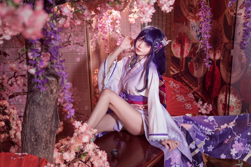 艾西Aiwest 雷电将军Cosplay写真图集 原神角色高清美图 30P (346.6M)插图1