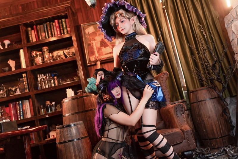 小和甜酒 & 橙风千雅 魔女猫咪 Cosplay 高清双人写真 [118P-751.6M]插图7