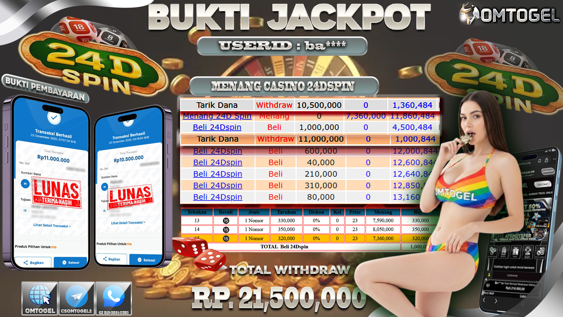 OMTOGEL JACKPOT LIVE GAMES 24D SPIN ,21 JUTA DI BAYAR LUNAS ,-