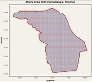 Study area covered with a 50 meter square grid