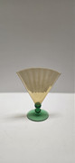 Steuben Frederick Carder era amber art glass fan bowl