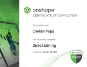 Onshape Direct Editing-certificate