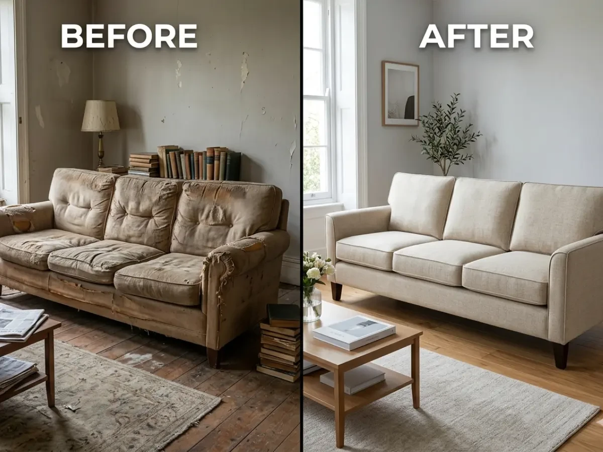 Old Sofa Before Repair Transformation