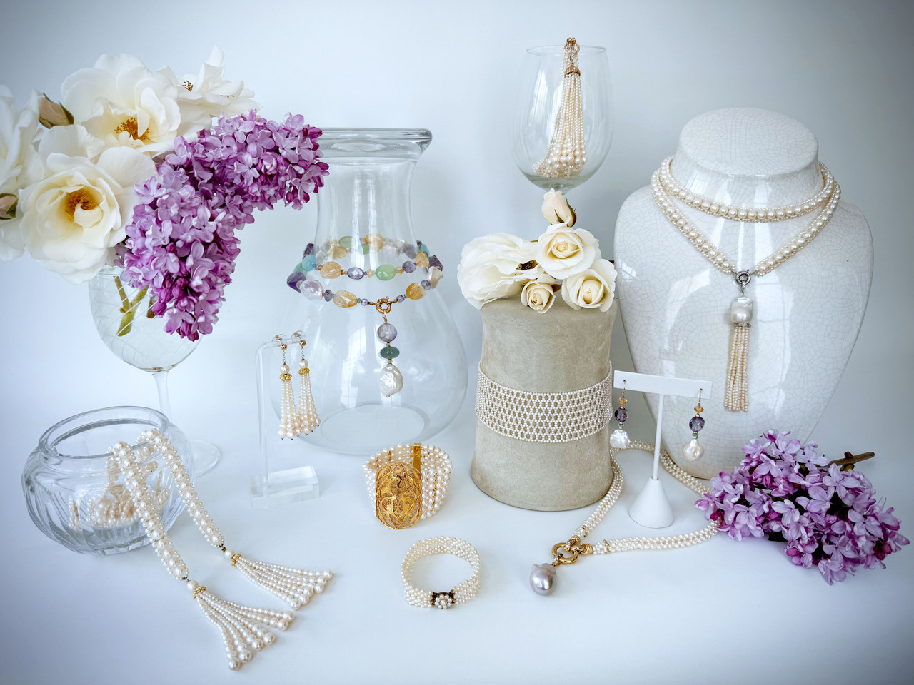 Bridal Backdrop Pearl Jewelry