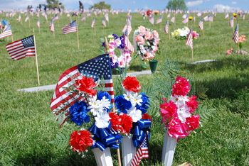 Holiday red white blue decoration