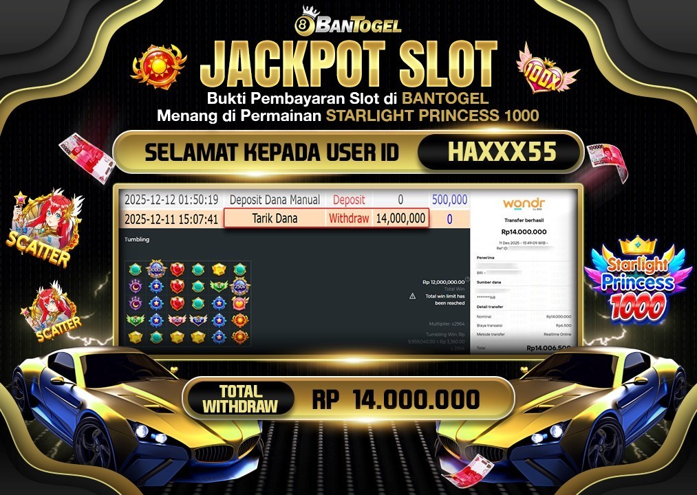 BUKTI JACKPOT LUNAS BANTOGEL