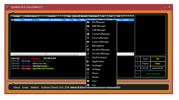 SpyNote v.8.6 G [Windows + Android] 2024