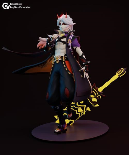 Red Oni Arataki Itto Genshin Impact by GrayWorldCorporation – 3D Print