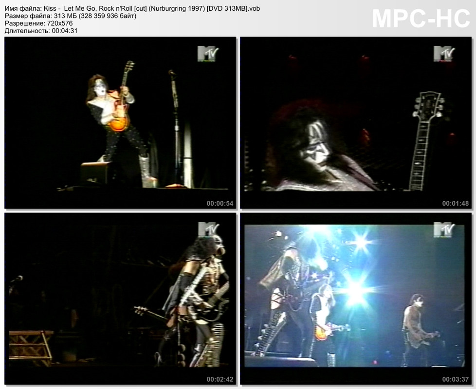 Kiss -  Let Me Go, Rock n'Roll [cut] (Nurburgring 1997) [DVD 313MB]