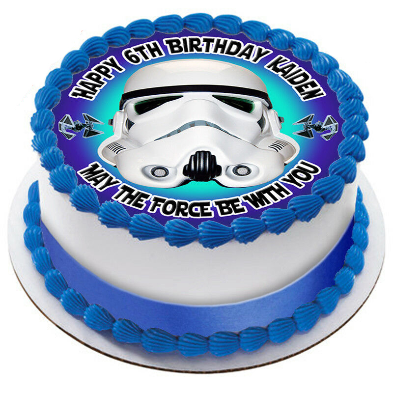 Star Wars Edible Icing Image Cake Topper Personalised Birthday