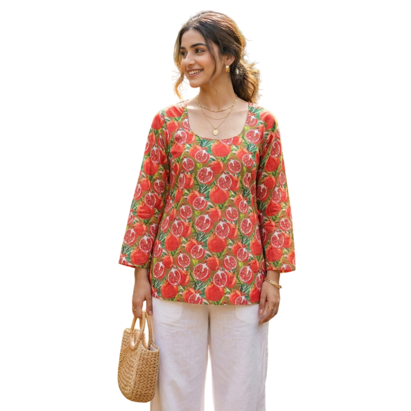 Qyaari by Penkraft Signature Handblock Print Kurti