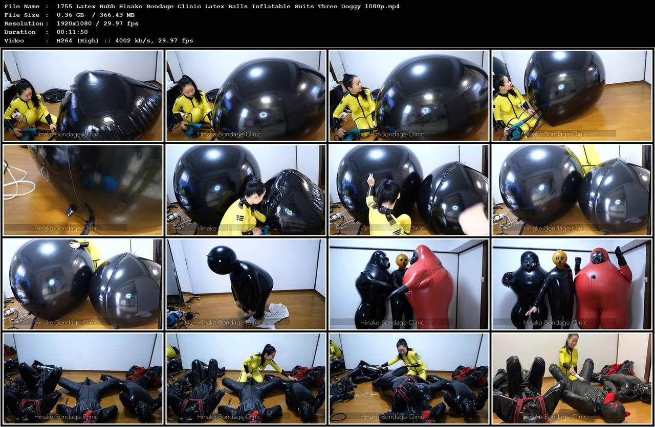 1755 Latex Rubb Hinako Bondage Clinic Latex Balls Inflatable Suits Three Doggy 1080p mp4