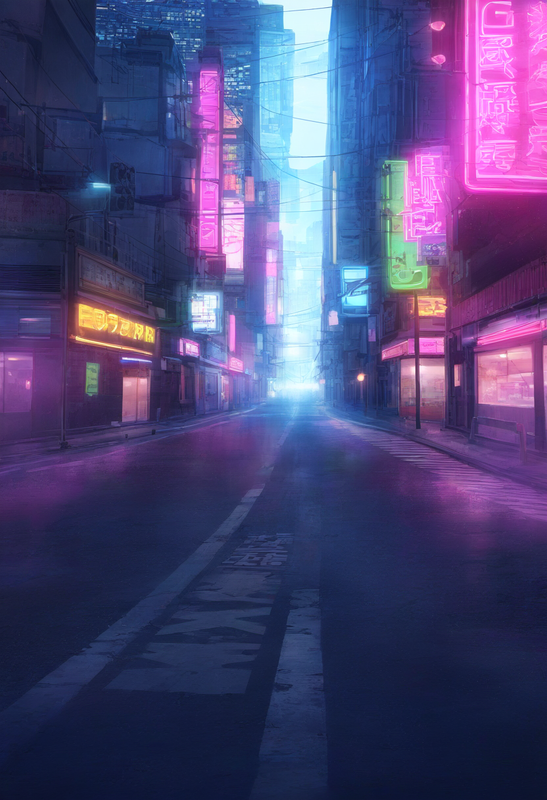 _neon lights, pink lights, road, lane, modern, city,  {{Shinkai Makoto style}},  s-1236313444