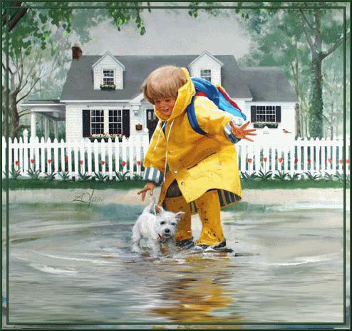 Dog-Boy-Playing-in-the-Rain