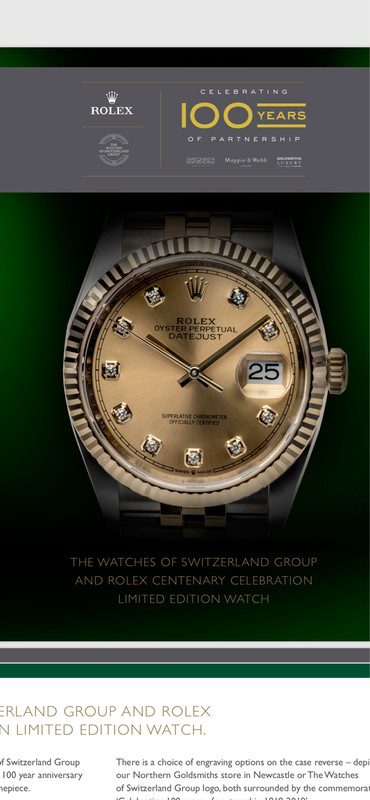 Rolex 100 Year Anniversary Online 