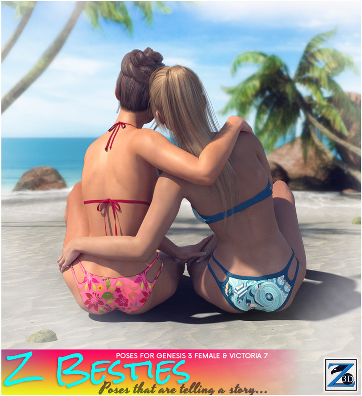 Z Besties - Poses for Genesis 3 Female & Victoria 7 Z Besties - Poses for Genesis 3 Female & Victoria 7