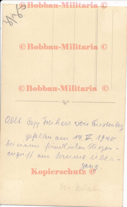 L6 Foto Karte Eisenach Oktober 1939 Panzer-Rgt.2 Oblt.Freiherr von Fürstenberg (1)