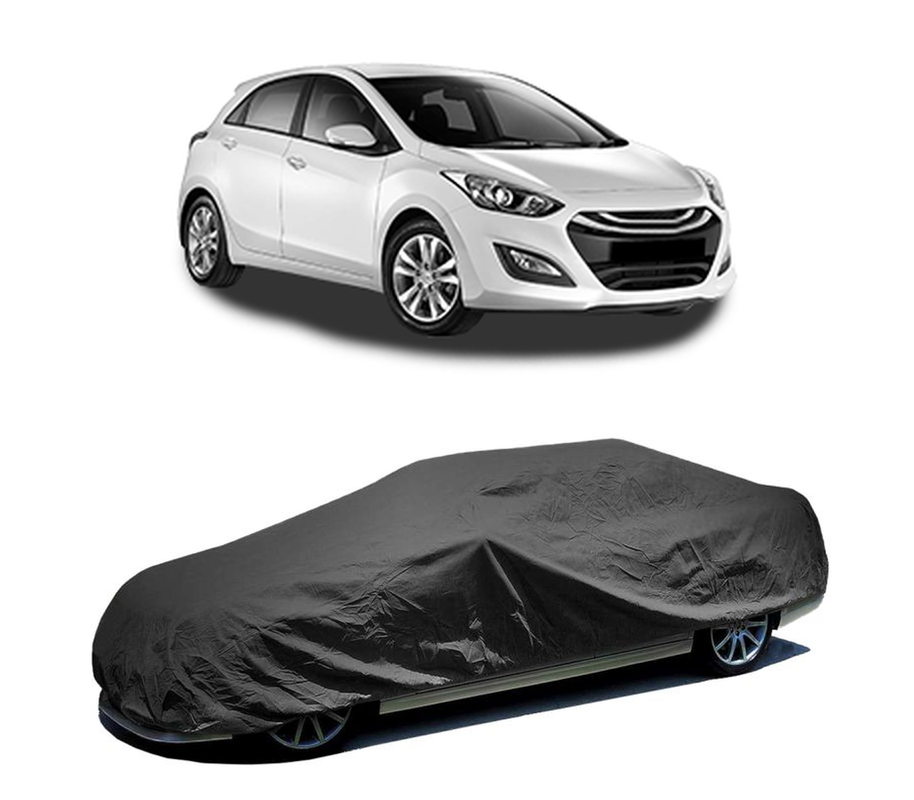 Husa tip prelata auto pentru HYUNDAI i30 (GD) 2011 - 2016,culoare negru, material textil impermeabil, rezistanta la intemperii praf UV, CARPASSION Husa Protectie