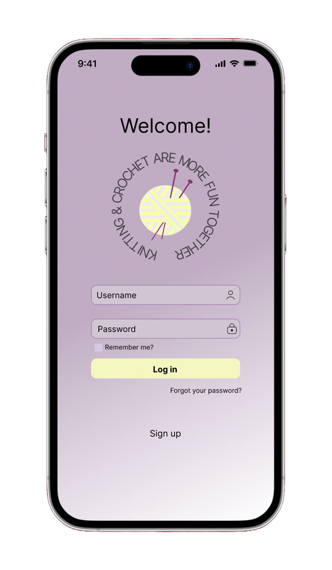 Welcome / login skærm
