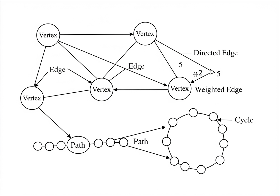 A comprehensive diagram of a graph with labeled components.