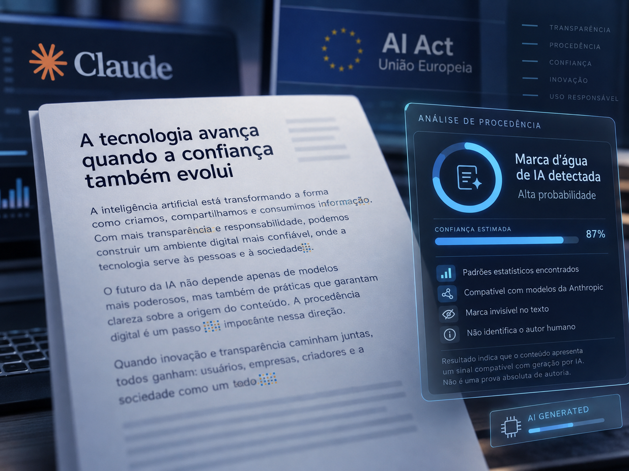 Claude adota marca d’água em textos de IA para cumprir novas regras europeias
