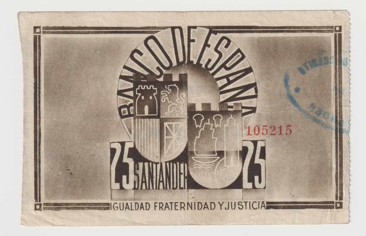 Serie Banco de España Santander, 1 de noviembre de 1936. Documento-escaneado93-14