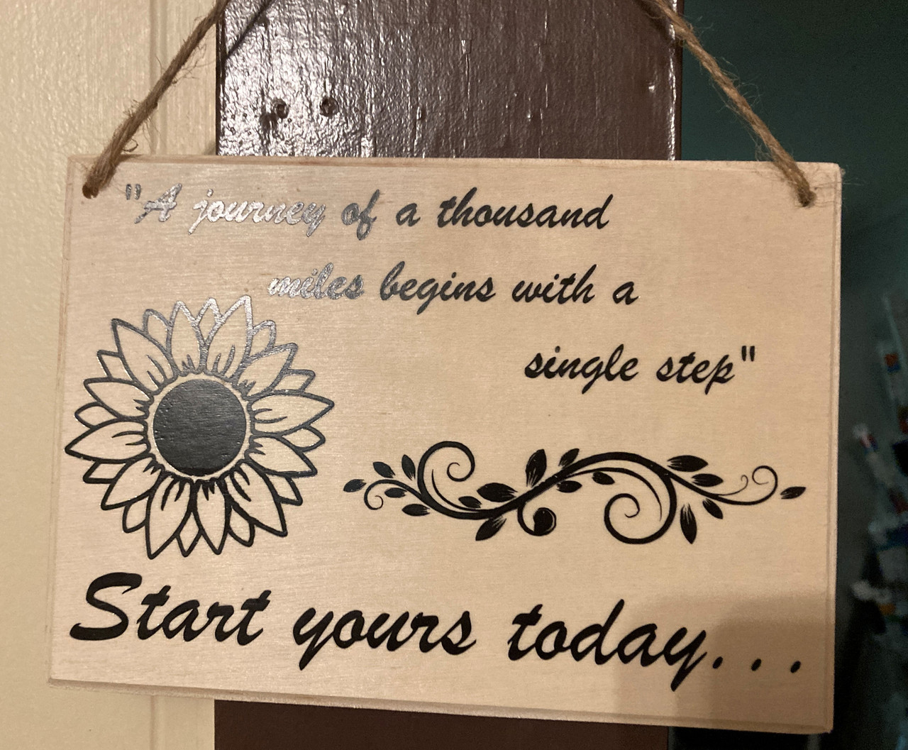 handcrafted journey sign
