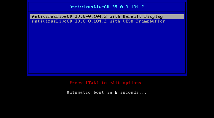 Antivirus Live CD 39.0-0.104.2